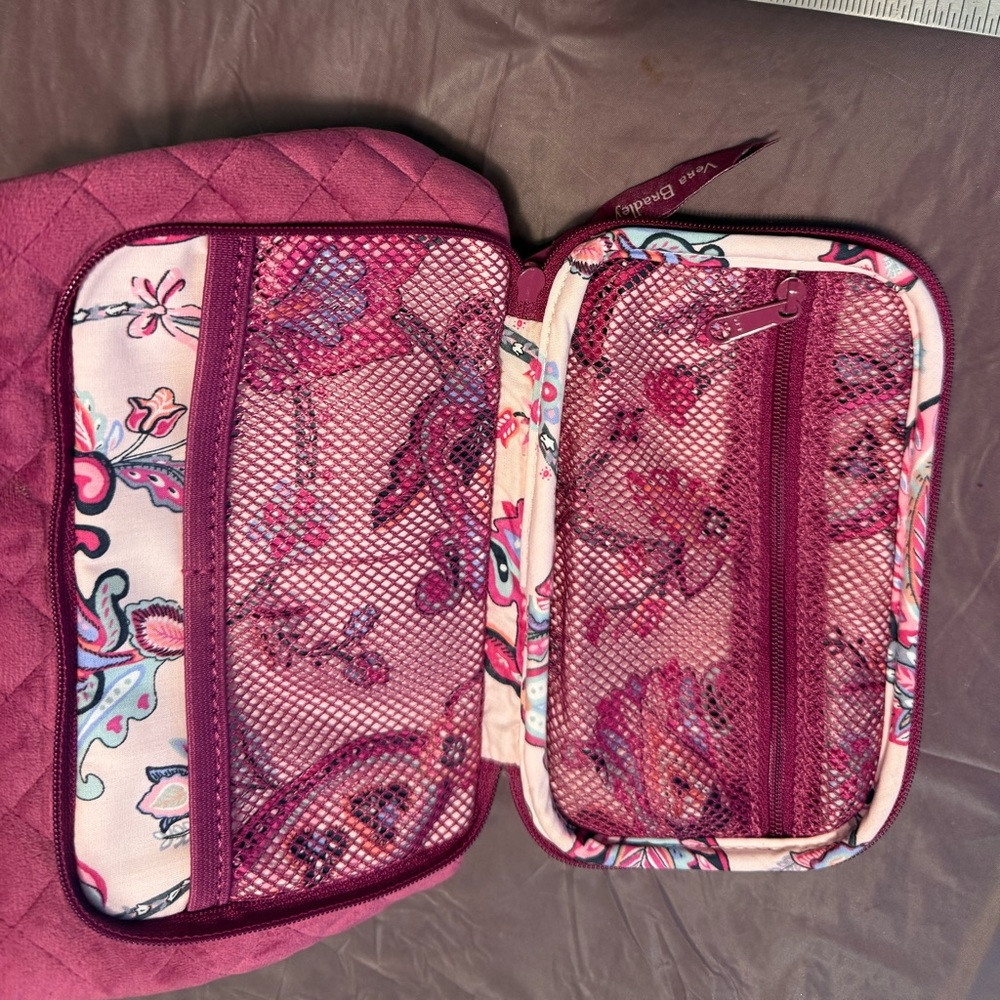 Vera Bradley Fuchsia Quilted Velvet Cosmetic Case - Picture 5 of 9